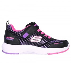 Girls's Skechers Dynamic Tread - Journey Time Sneakers Black / Hot Pink USA | 6257-UOGFH
