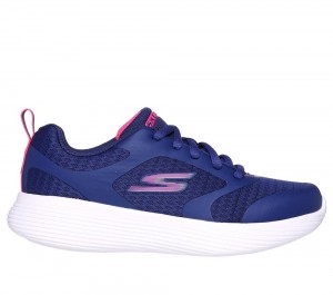 Girls's Skechers GO RUN 400 V.2 - Runner Reset Lace Up Shoes Navy / Pink USA | 6702-WTALP