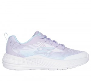 Girls's Skechers Microspec Advance Lace Up Shoes White / Lavender / Mint USA | 9430-NBZJE