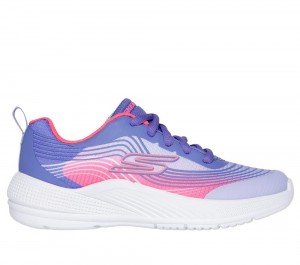 Girls's Skechers Microspec Advance Lace Up Shoes Lavender / Pink USA | 2690-IHYLF