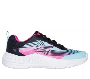 Girls's Skechers Microspec Advance Lace Up Shoes Aqua / Purple USA | 8692-IGFJQ