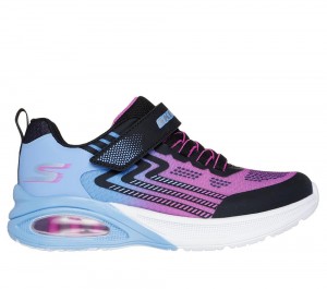 Girls's Skechers Microspec Max Advance Sneakers Periwinkle / Multicolor USA | 4360-BFTJG