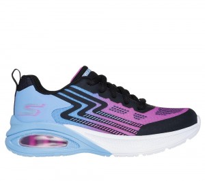 Girls's Skechers Microspec Max Advance - Neon Craze Lace Up Shoes Periwinkle / Multicolor USA | 5206-KIFOV