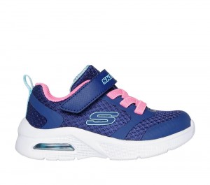 Girls's Skechers Microspec Max - Racer Gal Sneakers Navy / Pink USA | 6197-TUKEY
