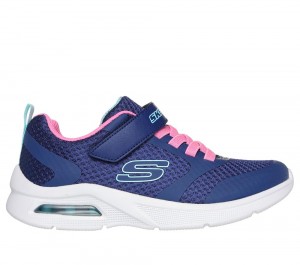 Girls's Skechers Microspec Max - Racer Gal Sneakers Navy / Pink USA | 3645-UVNCX