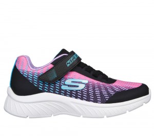 Girls's Skechers Microspec Plus - Disco Dreaming Sneakers Black / Multicolor USA | 7286-FXHWP