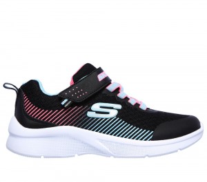 Girls's Skechers Microspec Sneakers Black / Aqua USA | 3796-KUZRX
