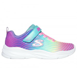 Girls's Skechers Power Jams - Pastel Speed Sneakers Turquoise / Multicolor USA | 9157-WYAIH