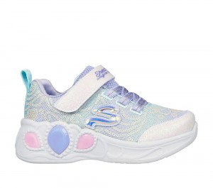 Girls's Skechers Princess Wishes Light Up Sneakers Lavender / Multicolor USA | 3201-IARLD
