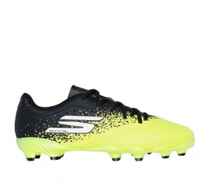 Girls's Skechers Razor 1.5 Jr Td FG Lace Up Shoes Yellow / Black USA | 9261-IHENQ