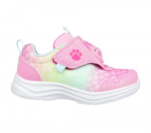 Girls's Skechers S-Lights: Glimmer Kicks - Skech Pets Sneakers Pink / Multicolor USA | 7632-FCIXO