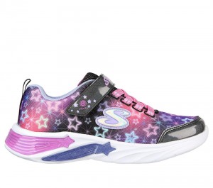 Girls's Skechers S Lights: Star Sparks Light Up Sneakers Black / Multicolor USA | 6872-HKPMN