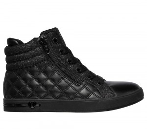 Girls's Skechers Shoutouts - Quilted Squad Sneakers Black USA | 0238-TVFKI