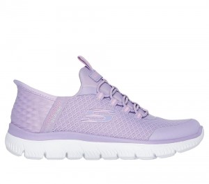 Girls's Skechers Slip-ins: Summits Sneakers Lavender Purple USA | 4850-OCLJV