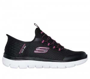 Girls's Skechers Slip-ins: Summits Sneakers Black USA | 3062-LFAZW