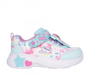 Girls's Skechers Snuggle Sneaks - Skech Squad Sneakers Mint / Multicolor USA | 3478-RIJMP
