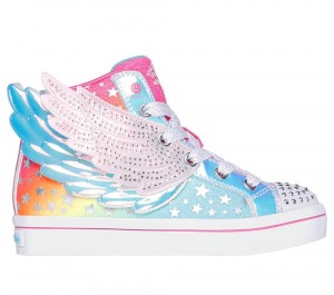 Girls's Skechers Twinkle Toes: Twi-Lites 2.0 - Dreamy Wings Light Up Sneakers Hot Pink / Multicolor USA | 5843-MFKCH