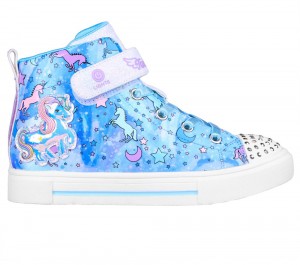 Girls's Skechers Twinkle Toes: Twinkle Sparks - Unicorn Daydream Light Up Sneakers Blue / Multicolor USA | 8372-CVGUK