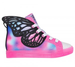 Girls's Skechers Twinkle Toes: Twinkle Sparks Ice Light Up Sneakers Black / Multicolor USA | 3184-NPZCD