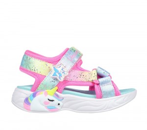 Girls's Skechers Unicorn Dreams - Majestic Bliss Sandals Pink / Multicolor USA | 8390-CWOEN