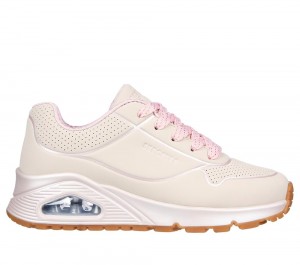 Girls's Skechers Uno Gen1 - Cool Heels Lace Up Shoes Light Pink USA | 9265-JVKCU