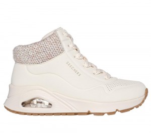 Girls's Skechers Uno Gen1 - Darling Daze Lace Up Shoes Natural White USA | 7496-VQEAM