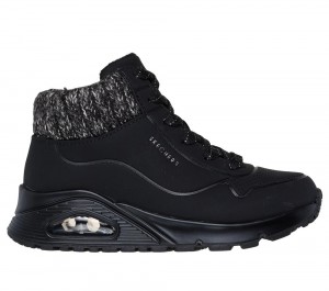Girls's Skechers Uno Gen1 - Darling Daze Lace Up Shoes Black USA | 1650-XBAIQ
