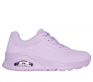 Girls's Skechers Uno Gen1 - Neon Glow Lace Up Shoes Lavender Purple USA | 5037-NKSIX