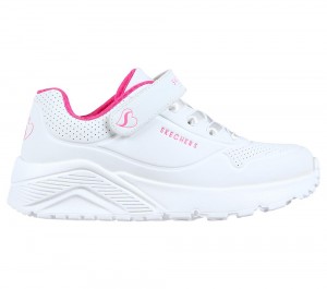 Girls's Skechers Uno Lite Sneakers White / Hot Pink USA | 3547-FCAOV