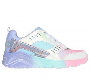 Girls's Skechers Uno Lite - Electric Ombre Lace Up Shoes Periwinkle / Multicolor USA | 7029-QOXGU