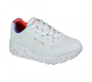 Girls's Skechers Uno Lite - Rainbow Speckle Sneakers White / Multicolor USA | 2987-QAOCF