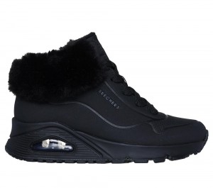 Girls's Skechers Uno - Fall Air Lace Up Shoes Black USA | 3106-PLHBN