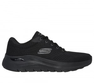Men Skechers Arch Fit 2.0 Lace Up Black USA | 0582-NQCVJ