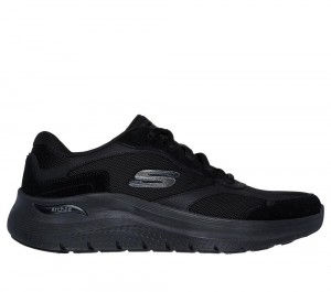 Men Skechers Arch Fit 2.0 - The Keep Lace Up Black USA | 9316-BHEAW