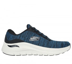 Men Skechers Arch Fit 2.0 - Upperhand Slip On Shoes Teal / Black USA | 5063-NPGYU