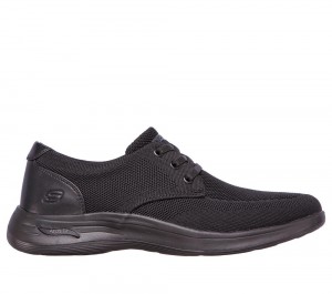 Men Skechers Arch Fit Darlo - Weedon Slip On Shoes Black USA | 9051-GIWRC