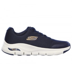Men Skechers Arch Fit Lace Up Navy USA | 0431-DWQGV