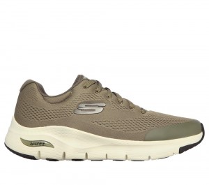 Men Skechers Arch Fit Lace Up Olive USA | 5804-BQRGZ