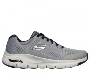 Men Skechers Arch Fit Sneakers Grey / Navy USA | 3974-LFQIJ