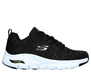 Men Skechers Arch Fit - Paradyme Lace Up Black / White USA | 8359-XISLO