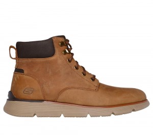 Men Skechers Augustino - Cobb Boots Light Brown USA | 0814-TNICO