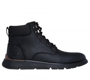 Men Skechers Augustino - Cobb Lace Up Black USA | 6421-UJBQG