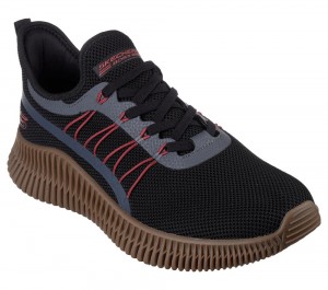 Men Skechers BOBS Geo Slip On Shoes Black / Multicolor USA | 7481-NADVS