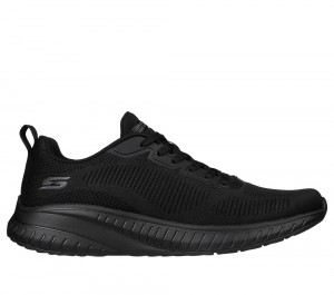 Men Skechers BOBS Sport Squad Chaos - Prism Bold Lace Up Black USA | 2175-OBJYL