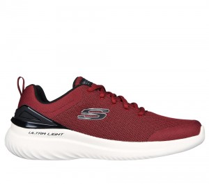 Men Skechers Bounder 2.0 - Nasher Lace Up Burgundy / Black USA | 4358-IPJLK