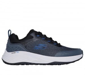 Men Skechers Bounder RSE - Hazlet Lace Up Black / Blue USA | 9521-MEWDA