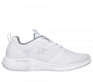 Men Skechers Bounder Slip On Shoes White USA | 6479-TBVIS