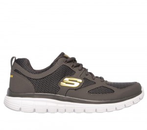Men Skechers Burns - Agoura Lace Up Charcoal USA | 5481-HPONL