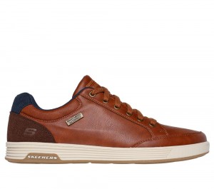 Men Skechers Cavell - Sparkman Lace Up Luggage Brown USA | 4582-RPTZL