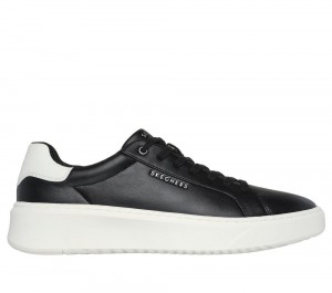 Men Skechers Court Break - Suit Sneaker Lace Up Black USA | 0659-NCWMZ